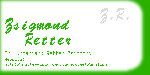 zsigmond retter business card